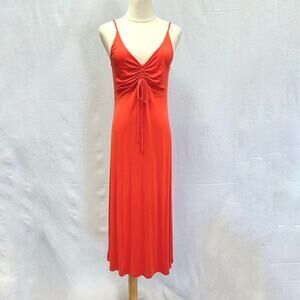 Lou & Grey Signaturesoft red poppy stretch jersey knit midi dress size medium